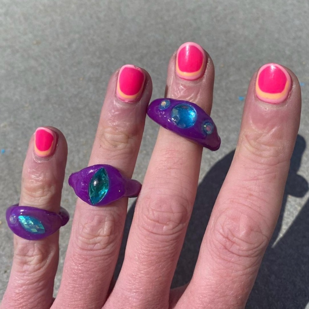 Chunky Funky  “mini” Cocktail Ring Set of 3